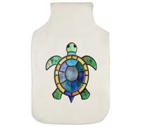 Azeeda 'Stained Glass Turtle' Hot Water Bottle Cover (HW00049250)