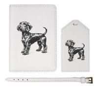 Azeeda 'Standard Wire-haired Dachshund Side View' Passport Cover & Luggage Tag Travel Set (PA00033203)
