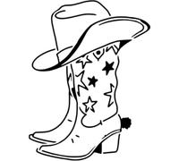 Azeeda 'Star Cowboy Boots & Hat' Reusable Stencil - Durable Decorative Template for Painting and Spraying on Walls, Tiles, Wood, Fabric & Craft Projects - M (A5) (WS00059372)
