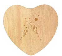 Azeeda 'Stars Above The Mountain' Wooden Heart Shaped Chopping/Cutting Board (WB00097133)