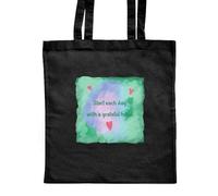 Azeeda 'Start Each Day With A Grateful Heart' Classic Black Tote Shopper Bag (ZB00028509)