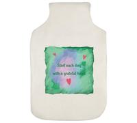 Azeeda 'Start Each Day with A Grateful Heart' Hot Water Bottle Cover (HW00045260)