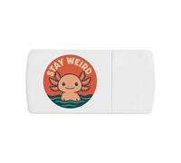 Azeeda 'Stay Weird Axolotl' Pill Box with Tablet Splitter (PI00036764)