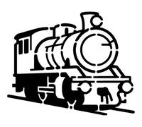 Azeeda 'Steam Train' Reusable Stencil - Durable Decorative Template for Painting and Spraying on Walls, Tiles, Wood, Fabric & Craft Projects - XXL (A2) (WS00082478)