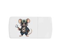 Azeeda 'Steampunk Rat' Pill Box with Tablet Splitter (PI00044735)