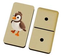 Azeeda 'Stitched Style Bird' Domino Set & Box (DM00056785)