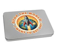 Azeeda 'Stop The World' Storage Tin - 220mm (TT00348022)