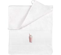Azeeda 'Strawberry Milkshake' Flannel Towel - White (TL00092854)