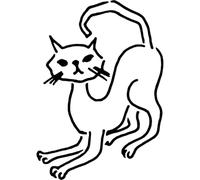Azeeda 'Stretching Cat' Reusable Stencil - Durable Decorative Template for Painting and Spraying on Walls, Tiles, Wood, Fabric & Craft Projects - XXL (A2) (WS00072174)