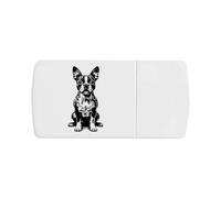 Azeeda 'Stylised Boston Terrier' Pill Box with Tablet Splitter (PI00041859)