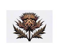 Azeeda 'Stylised Deco Thistle' Temporary Tattoo - A6 (TO00109639) | Water Resistant Skin Safe Transfer for Parties, Costumes and Gifts