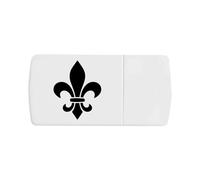 Azeeda 'Stylised Fleur De Lis' Pill Box with Tablet Splitter (PI00043917)