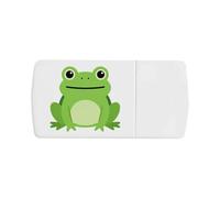 Azeeda 'Stylised Green Frog' Pill Box with Tablet Splitter (PI00040594)