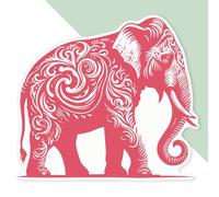 Azeeda 'Stylised Pink Elephant' Premium Vinyl Decal Sticker - Waterproof, Durable & Easy to Apply - Ideal for Cars, Windows, Bins and More - 720mm (XXL) (DW00170575)