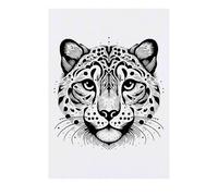 Azeeda 'Stylised Snow Leopard Portrait' Temporary Tattoo - Water Resistant, Skin-Safe, Non-Toxic Transfer (TO00089649)