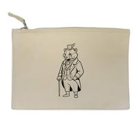 Azeeda 'Stylish Badger' Canvas Clutch Bag/Accessory Case (CL00048888)