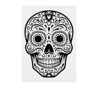 Azeeda 'Sugar Skull' Temporary Tattoo - Water Resistant, Skin-Safe, Non-Toxic Transfer (TO00101465)