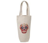Azeeda 'Sugar Skull' Wine Bottle Bag - Natural (BL00051156)