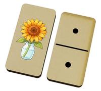 Azeeda 'Sunflower in Vase' Domino Set & Box (DM00055660)