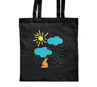 Azeeda 'Sunshine and showers for rabbit' Classic Black Tote Shopper Bag (ZB00020036)