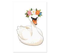 Azeeda Super A1 'Swan with Flower Crown' Wall Poster/Print (PP00355635)