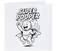 Azeeda 'Super Pooper' Blank Greeting Card (GC00083161)