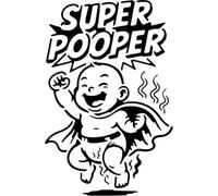 Azeeda 'Super Pooper' Reusable Stencil - Durable Decorative Template for Painting and Spraying on Walls, Tiles, Wood, Fabric & Craft Projects - L (A4) (WS00063201)