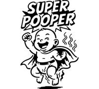 Azeeda 'Super Pooper' Reusable Stencil - Durable Decorative Template for Painting and Spraying on Walls, Tiles, Wood, Fabric & Craft Projects - S (A6) (WS00071323)