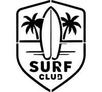 Azeeda 'Surf Club Emblem' Reusable Stencil - Durable Decorative Template for Painting and Spraying on Walls, Tiles, Wood, Fabric & Craft Projects - XXL (A2) (WS00080534)