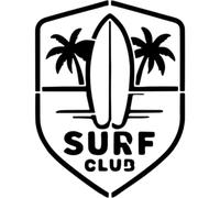 Azeeda 'Surf Club Emblem' Reusable Stencil - Durable Decorative Template for Painting and Spraying on Walls, Tiles, Wood, Fabric & Craft Projects - M (A5) (WS00061966)