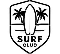 Azeeda 'Surf Club Emblem' Reusable Stencil - Durable Decorative Template for Painting and Spraying on Walls, Tiles, Wood, Fabric & Craft Projects - XL (A3) (WS00080535)