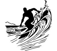 Azeeda 'Surfer Riding The Waves' Reusable Stencil - Durable Decorative Template for Painting and Spraying on Walls, Tiles, Wood, Fabric & Craft Projects - XL (A3) (WS00074477)