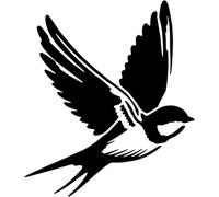 Azeeda 'Swallow Bird in Flight' Reusable Stencil - Durable Decorative Template for Painting and Spraying on Walls, Tiles, Wood, Fabric & Craft Projects - L (A4) (WS00061569)