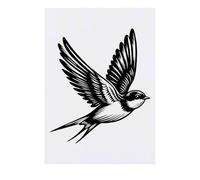Azeeda 'Swallow Bird In Flight' Temporary Tattoo - Water Resistant, Skin-Safe, Non-Toxic Transfer (TO00087807)