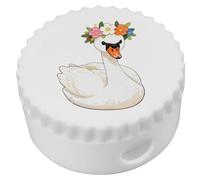 Azeeda 'Swan with Flower Crown' Compact Pencil Sharpener (PS00054690)