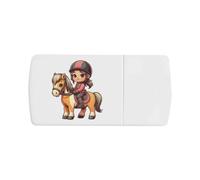 Azeeda 'Sweet Girl Riding Pony' Pill Box with Tablet Splitter (PI00044851)