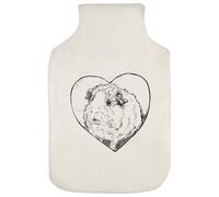 Azeeda 'Sweet Guinea Pig in Heart' Hot Water Bottle Cover (HW00048601)
