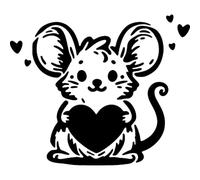 Azeeda 'Sweetheart Mouse' Reusable Stencil - Durable Decorative Template for Painting and Spraying on Walls, Tiles, Wood, Fabric & Craft Projects - S (A6) (WS00068582)