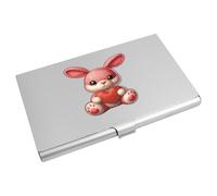 Azeeda 'Sweetheart Pink Bunny' Metal Business Card Holder (CH00056136)