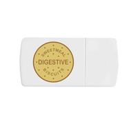 Azeeda 'Sweetmeal Digestive Biscuit' Pill Box with Tablet Splitter (PI00042922)