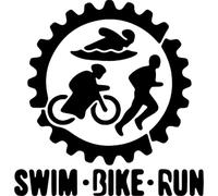 Azeeda 'Swim Bike Run Triathlon' Reusable Stencil - Durable Decorative Template for Painting and Spraying on Walls, Tiles, Wood, Fabric & Craft Projects - S (A6) (WS00071106)