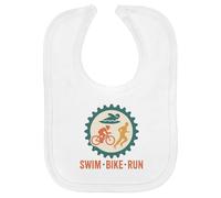 Azeeda 'Swim Bike Run Triathlon' Soft Cotton Baby Bib (BI00067162)