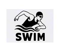 Azeeda 'Swimmer in Water Design' Temporary Tattoo - Water Resistant, Skin-Safe, Non-Toxic Transfer (TO00088725)