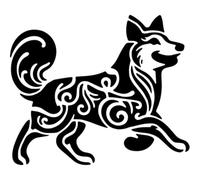 Azeeda 'Swirl Pattern Dog' Reusable Stencil - Durable Decorative Template for Painting and Spraying on Walls, Tiles, Wood, Fabric & Craft Projects - L (A4) (WS00055665)