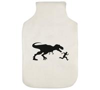 Azeeda 'T Rex Chasing Running Man' Hot Water Bottle Cover (HW00044754)
