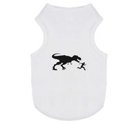 Azeeda 'T Rex Chasing Running Man' Pet Dog/Cat T-Shirt, M (PT00167286)