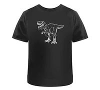 Azeeda 'T Rex Dinosaur' Unisex T-Shirt - Ferocious Dinosaur Fossil Era Outline - 100% Cotton, Black, M (TA00116842)