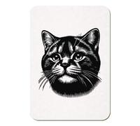 Azeeda 'Tabby Cat' Rectangular Fridge Magnet - Decorative Refrigerator & Whiteboard Magnet for Home, Kitchen or Office - 70mm x 49mm (FM00052565)