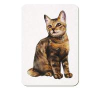 Azeeda 'Tabby Cat' Rectangular Fridge Magnet - Decorative Refrigerator & Whiteboard Magnet for Home, Kitchen or Office - 70mm x 49mm (FM00043564)