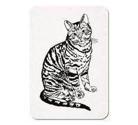 Azeeda 'Tabby Cat' Rectangular Fridge Magnet - Decorative Refrigerator & Whiteboard Magnet for Home, Kitchen or Office - 70mm x 49mm (FM00040533)